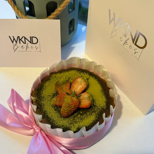 Matcha Strawberry Basque Burnt Cheesecake